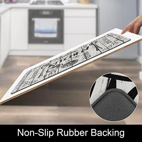 HEBE Anti Fatigue Kitchen Rugs Set of 2, Cushioned Kitchen Mats for Floor