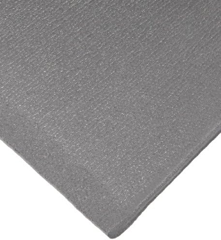 NoTrax T42 Standard PVC Safety/Anti-Fatigue Comfort Rest Ribbed Foam, for Dry Areas, 3' Width x 5' Length x 3/8" Thickness, Silver