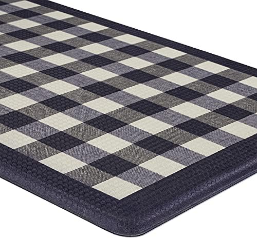 Anti-Fatigue Floor Comfort Mat, 18 x 30 in, Buffalo Check Navy, Waterproof