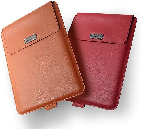 Laptop Sleeve 16-17" Case with Stand Compatible with Microsoft Surface Laptop 5/4/3/2 13.5", MacBook Air/Pro 13.3", PU Leather Sleeve for 15-16" Computers - Brown