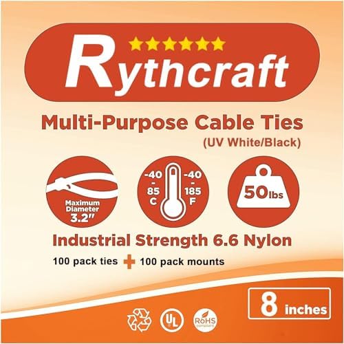 100 Pack 1.1 inch Zip Tie Adhesive Mounts Self Adhesive Cable Tie Base Holders with Multi-Purpose Tie wire clips with screw hole,Anchor stick on wire holder with 8 inch zip ties（Black）