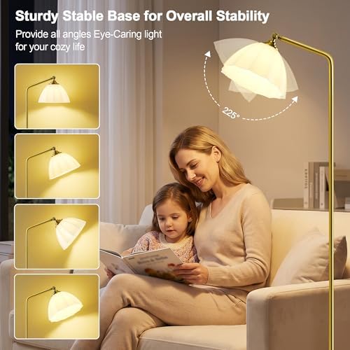GyroVu Floor Lamps for Living Room, 63" Modern Tall Standing Lamp, 3CCT