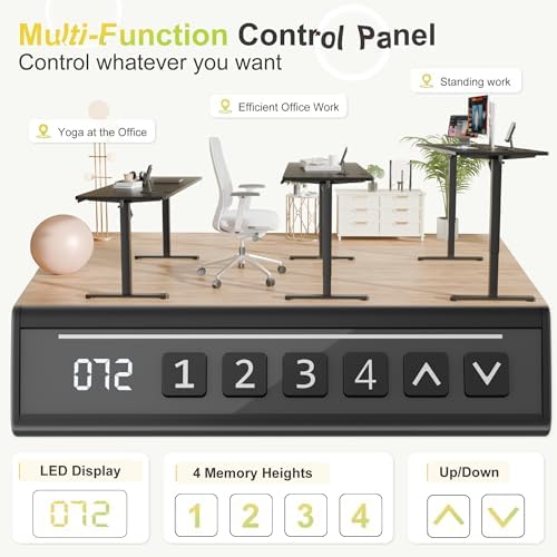 Furmax 63 Inches Electric Standing Desk, Home Office Desk with Phone Holder