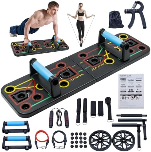 Push Up Board Fitness, Portable Dismountable 17 in 1 Push Up Bar at Home Gym, Multi-functional Pushup Stands Professional Strength Training Equipment For Man and Women