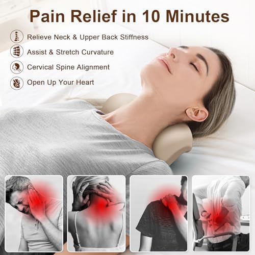 Cervical Neck Pillow with Back Massage Point Neck and Upper Back Stretcher