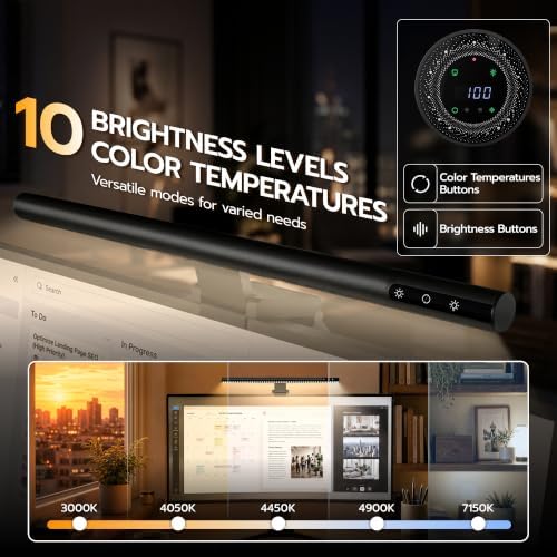 ARES WING Monitor Light Bar with Remote & Sedentary Alert, USB Desk Lamp
