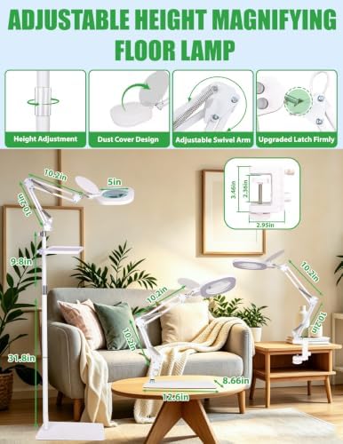 3-in-1 LED Magnifying Light Real Glass Lens Adjustable Light for Beauty & Precision Work