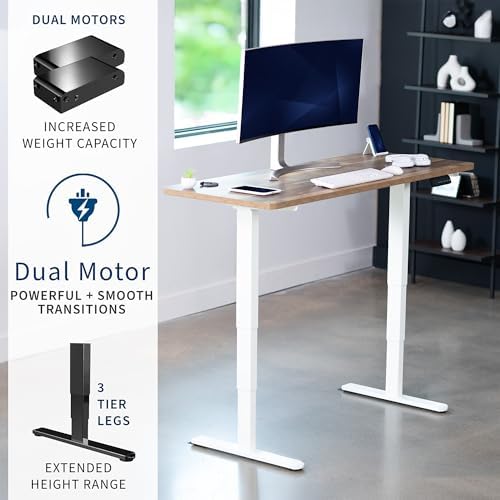 VIVO Reclaimed Wood 60 x 24 in Standing Desk, DESK-KIT-2W6P