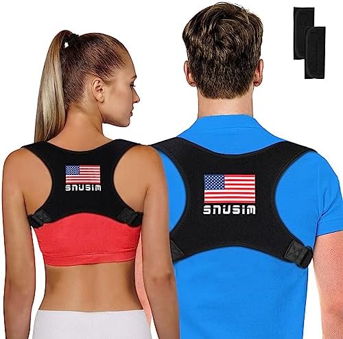 Posture Corrector Upper Back Brace Neck Shoulder Back Support Brace Pain Relief Belt for Women Men Braces Spine Straightener Breathable -Black