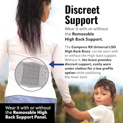 CompressRx High Back Brace, 2-in-1 Lumbar Support, Small-4XL