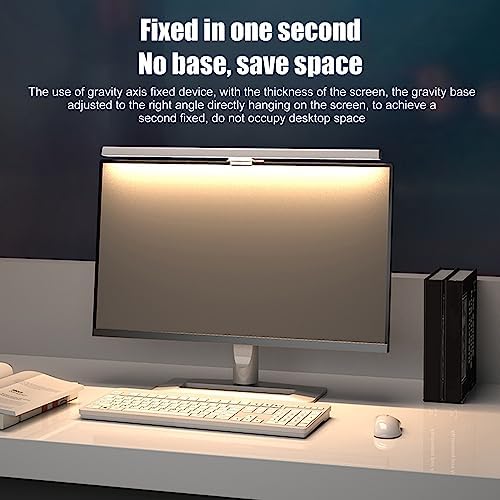 Monitor Light Bar Desk Light Bar 3 Switchable Light Modes Stepless Dimmable Touch Control Computer Screen Light Bar for Office Home White (White)