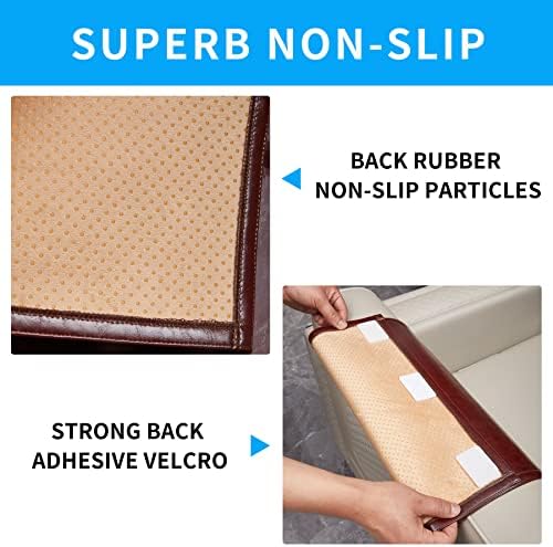 Non Slip Recliner Headrest Protector Washable Faux Leather Headrest Covers for Recliner Chair Waterproof Couch Head Rest Covers for Sofa,Furniture,Office Chair,Theater Seat (Maroon)