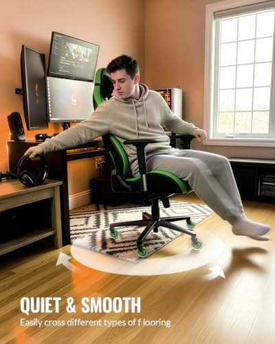 HOLKIE Gaming Chair Wheels Green Core Silent Roller Blade Casters