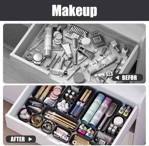 Drawer Organizers Bins 10 PCS for Bathroom Makeup Desk Office