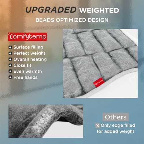 Comfytemp Heating Pad for Back Neck Shoulders, Weighted Electric Heated Pad
