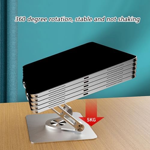 Adjustable Tablet Holder, Carbon Alloy with 360 Rotating Base, Laptop Portable Stand for Offices Home Drawing Ergonomic Supplies