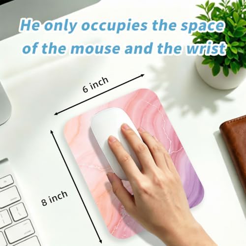 Small Mouse pad, with Edge-Sewn Design, extends Service Life by Twice, occupying the Optimal Size for the Mouse and Wrist Position. (Marble)