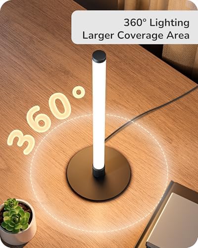 EDISHINE LED Skinny Table Lamp，Modern Slim Desk Lamp with 360° Illumination