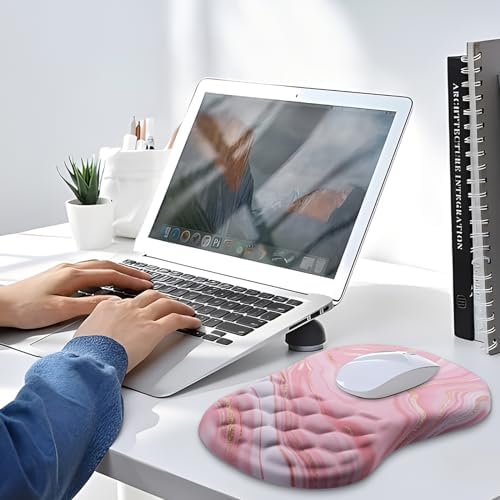 Ergonomic Mouse Pad Wrist Rest, 15° Memory Foam, Non-Slip PU Base