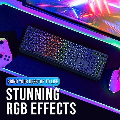 KLIM Chroma Wired Gaming Keyboard, US QWERTY Layout, Chromatic RGB Lighting
