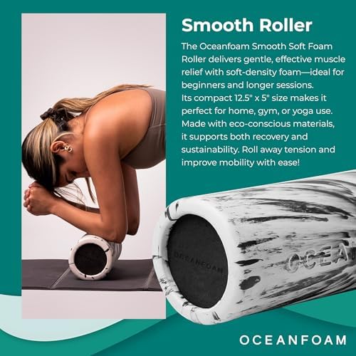 Oceanfoam Tsunami Roller - XLarge Soft Density Foam Roller (Black Marbled)