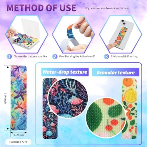 48 Pieces Anxiety Sensory Stickers with Storage Box - Sensory Stickers with 2 Textured Sticker for Adults Desk Fidget - Sensory Strips - Teacher Must Haves (Cartoon)