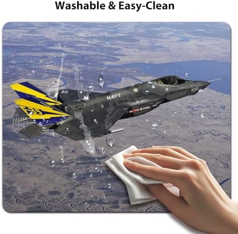 9.5x7.9 Inch Office/Gaming Mouse Pad, U.S. Navy Fighter Jet F-35 in Flight Patriotic Military Theme (Military Lockheed Martin F-35 Lightning II) Cute Anti-Slip Mat for Desk