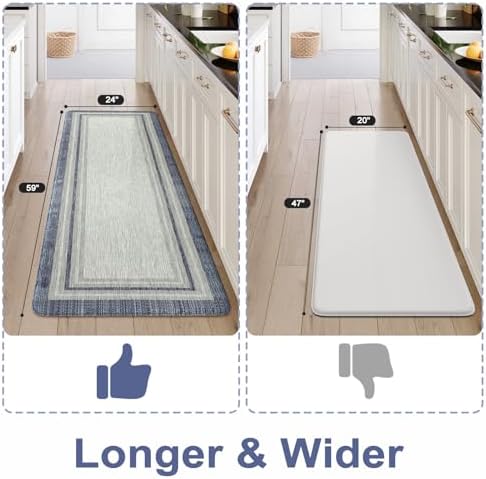 KIMODE Anti Fatigue Kitchen Mats for Floor, Farmhouse Rug for Kitchen Floor