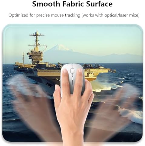 Aircraft Carrier Mouse Pad, US Navy Military Theme Patriotic Desk Mat