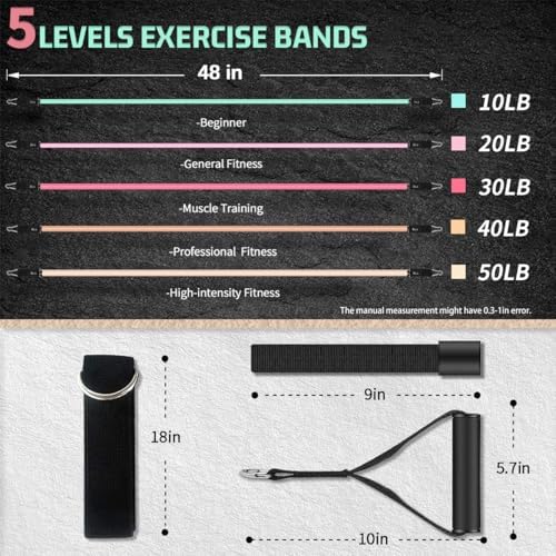 VEICK Resistance Bands with Handles, Exercise Tube Bands Set for Workouts