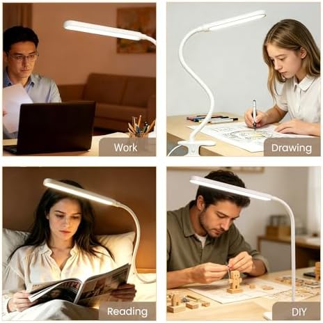Clip on LED Light for Easel Painting & Nail Tech, White