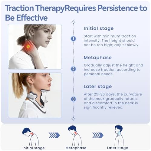 Posture Corrector for Neck & Cervical Spine Alignment - 360° Adjustable Neck Collar with 28 Levels, Memory Foam Support for Pain Relief, Tech Neck, Hump & Forward Head Posture (White, X-Large)