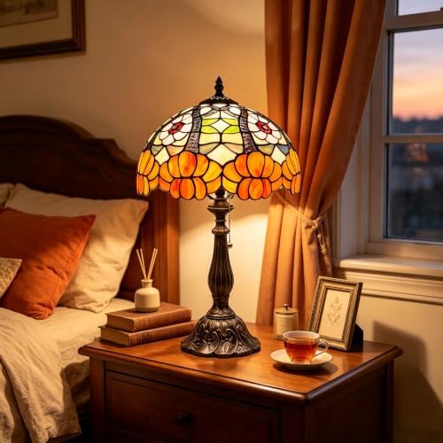 Tiffany Stained Glass Lamp Orange Blossom Table Lamp