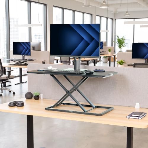 VIVO Black 36 in Single Top Standing Desk Converter, DESK-V036U
