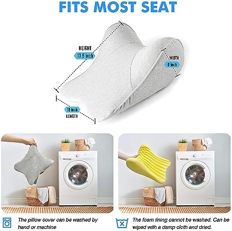 Car Neck Pillow for Driving Seat Car Headrest Pillow with Flexible Strap, 100% Memory Foam Neck Support Pillow for Car, Office Chair Dark Grey Pack of 2