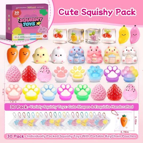 30Pack Taba Squishy Toys Kit-Squishies Fidget Squeeze Toys-Squishy Fun Box