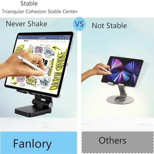 Fanlory Folding Cell Phone Stand,Laptop Stand, Adjustable Height and Angle Foldable Cell Phone Stand Holder for Desk, Taller iPhone Stand Compatible with 4-11" Smartphones Tablet Laptop,Gift for Mom