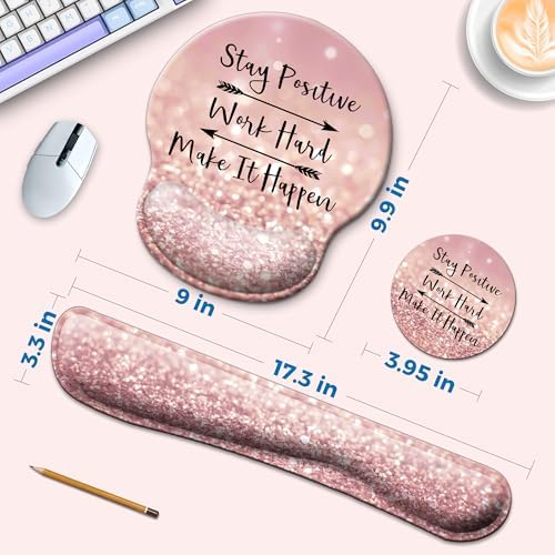 Mouse Pad and Keyboard Wrist Rest Support,Ergonomic Mouse Pad Set