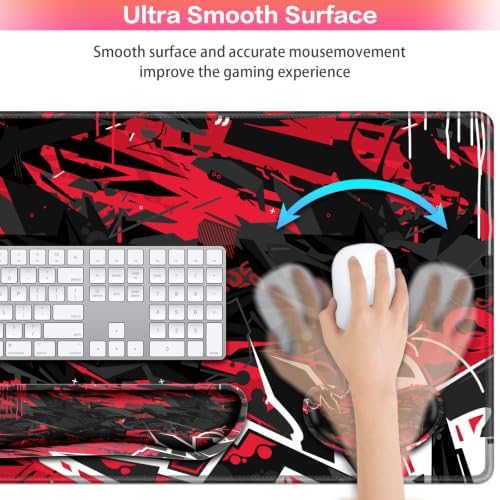 Desk Mat, Large Gaming Mouse Pad with Wrist Rest, 4in1 XXL Mousepad+Keyboard Wrist Rest+Mouse Pad Wrist Support+Cup Coaster Set Ergonomic Computer Desk Arm Wrist for Decor Home Office Women