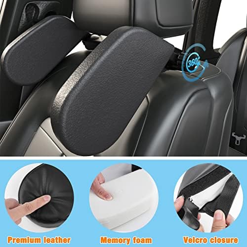 Car Headrest Pillow, Roadpal Adjustable Sleeping Headrest for Car Seat, Head Neck Support Rest Pillows for Kids Adults Travel, Only fit for Car Seat Headrest with Poles (Upgrade-Black)
