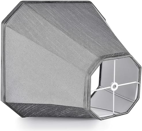 GO&SO Bell Lamp Shade Set of 2,6.5" x 13" x 10.5",Grey Fabric Lampshade
