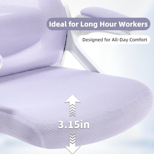 Ergonomic Mesh Office Chair with 2D Adjustable Headrest and Lumbar Support