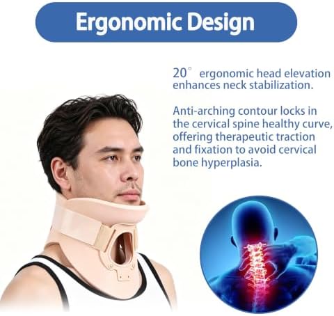 Compatible with Lightweight Foam Neck Brace, Soft Cervical Collar, Height 3 1/4 Inch Neck Immobilizer, Neck Traction Support for Neck Pain Relief, Adjustable Neck and Head Stabilizer (L)