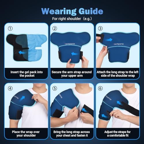 Comfytemp Shoulder Ice Pack Wrap, Shoulder Brace for Shoulders Pain Relief