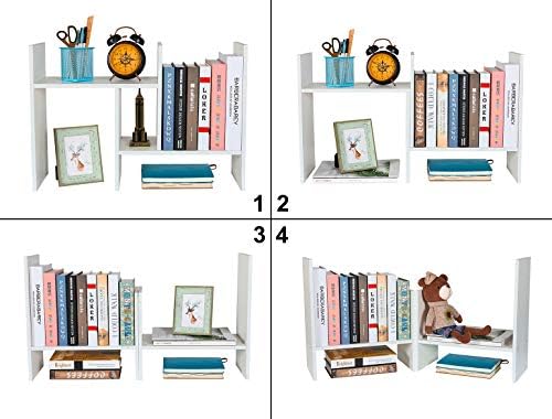 PAG-Mass Desktop Bookshelf Freestanding Wooden Countertop Bookcase Accessories Organizer Display Rack Dorm Desk Storage Shelf