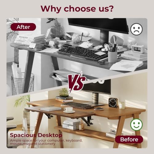 Desk Extender Tray, 30"×11,81" Clamp-On Arm Rest Shelf