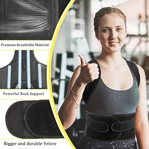 Posture Corrector for Women & Men - Adjustable Back Brace, Lumbar Support for Pain Relief, Scoliosis & Hunchback Correction, Spine Alignment Aid XXL(42"-48")