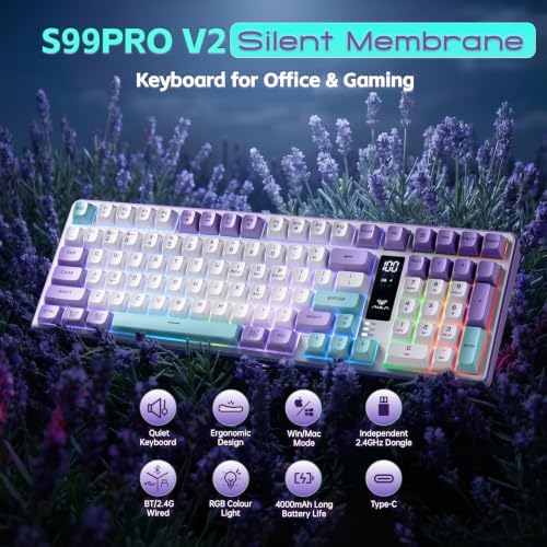 Aula S99pro V2 Full Size Gaming Keyboard,Wireless Creamy Membrane Keyboard