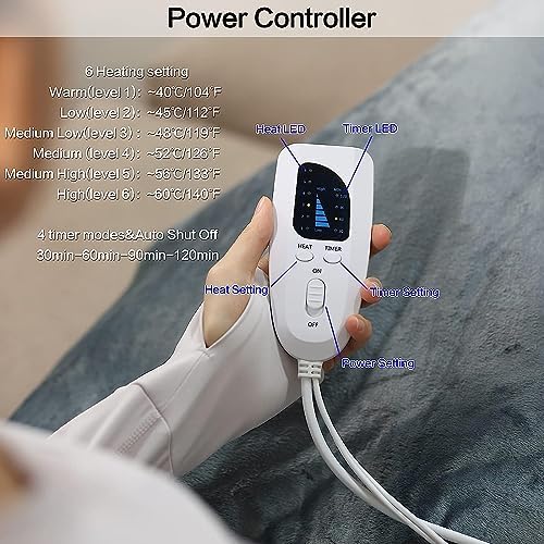 Heating Pad,Electric Heating Pads,Heating Pad for Back,Blue,33x17 Inch