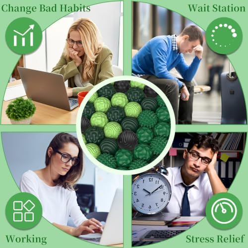 Silicone Magnetic Balls, Fidget Toys for Adults & Teens, 8PCS Stress Balls Sensory Toy, Quiet Magnet Desk Fidgets with Textured, ADHD Anxiety Relief Items, Fun Stocking Suffers Gifts